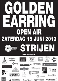 Golden Earring show poster Strijen -  Open Air VV Strijen June 15, 2013